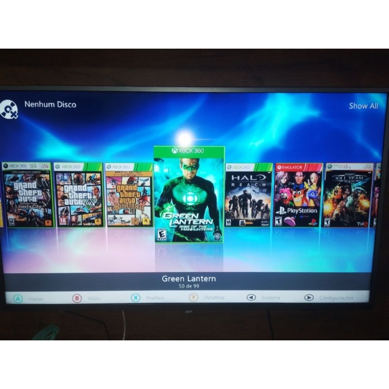 HD 500GB XBOX 360 RGH LOTADO +5000 com Case Extern