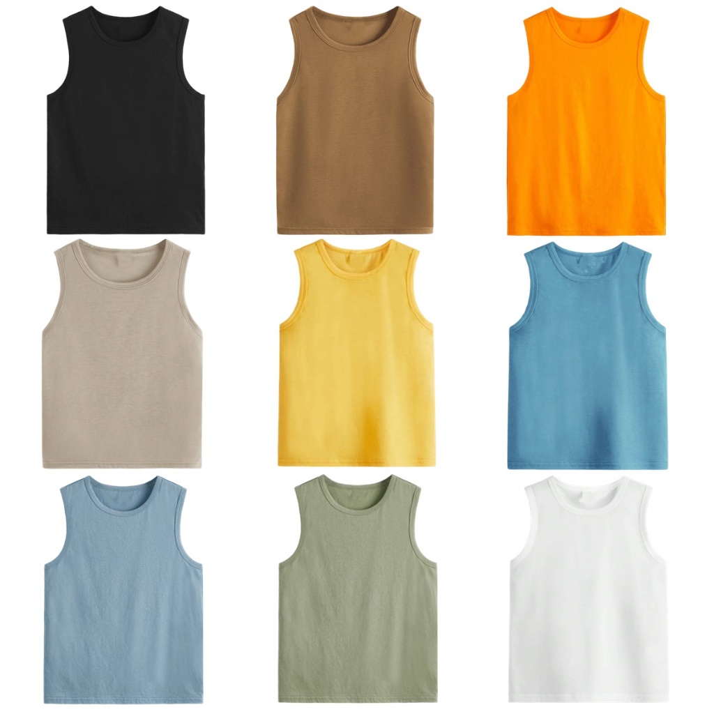 Kit 5 Regatas Infantil Masculina Lisas 100% Algod�