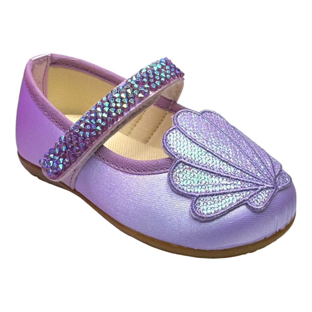 Sapatilha Customizada Sereia Concha Bordada Fundo 