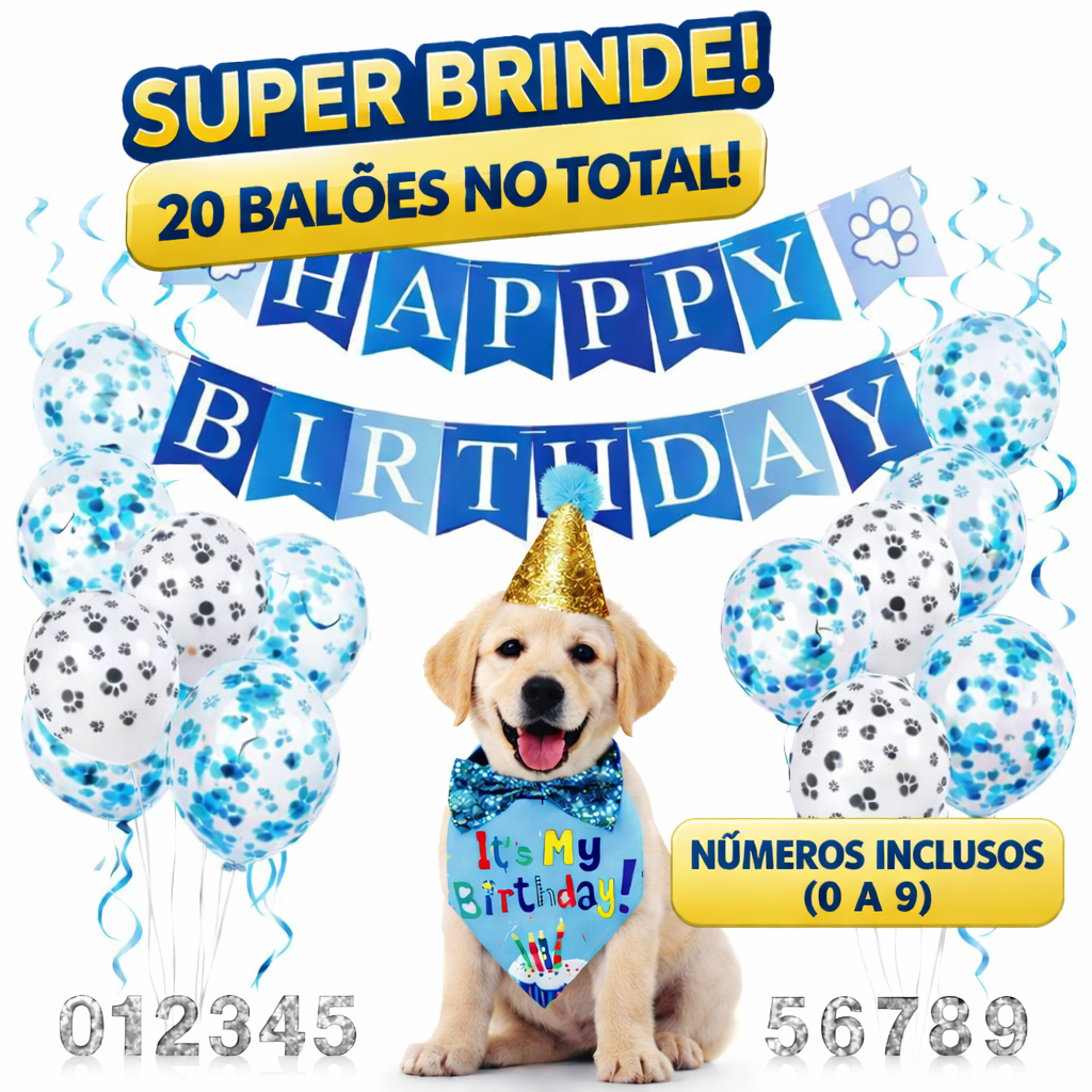 Kit Aniversário Pet Cachorro e Gato Completo (31 
