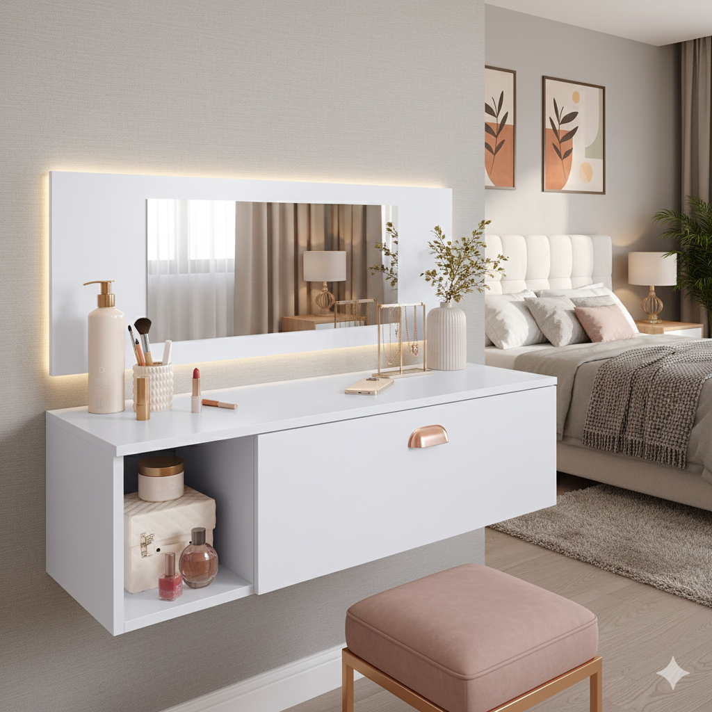 Penteadeira Decor Suspensa de Camarim COM E SEM E