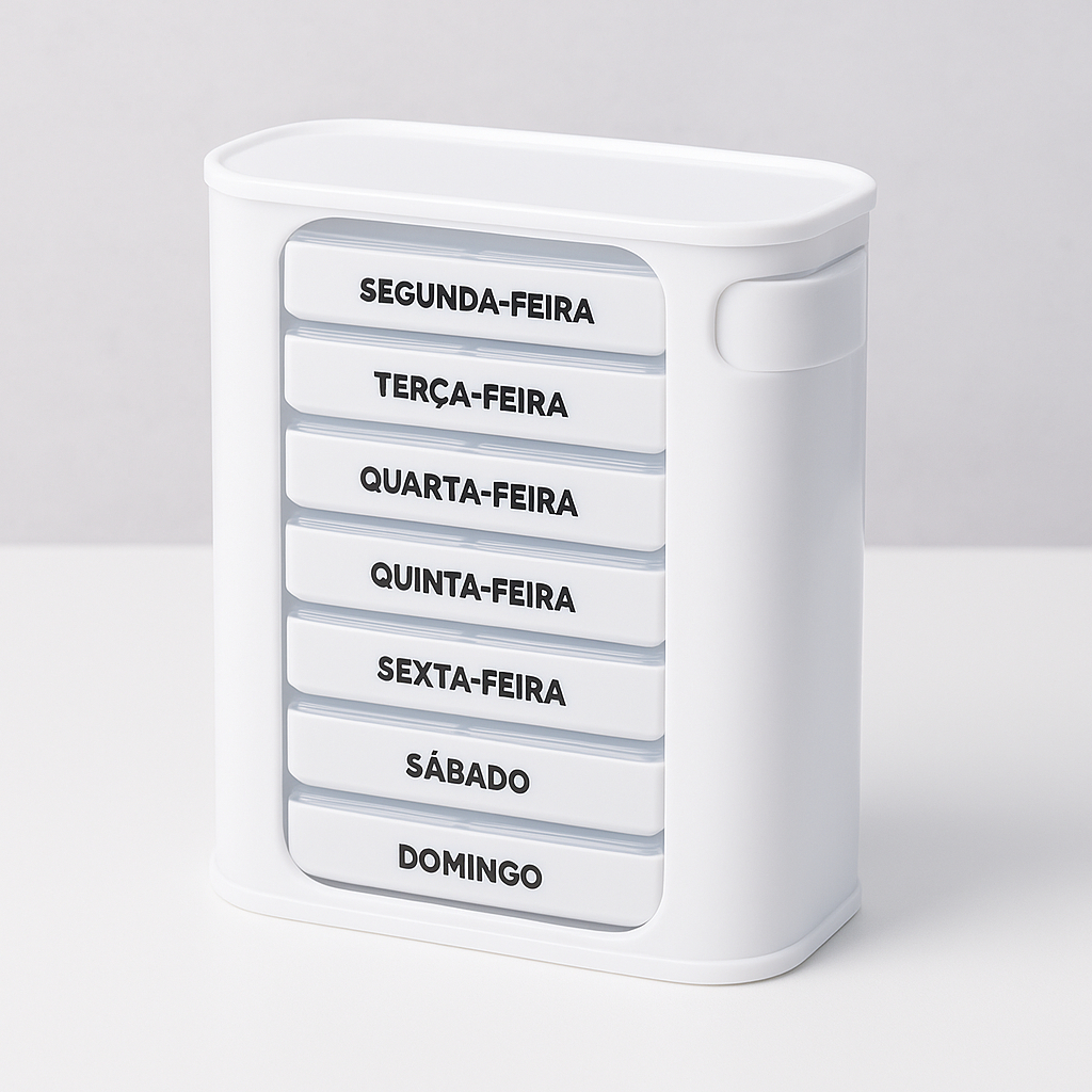 Porta Comprimidos Semanal 28 Divisórias | Organiz