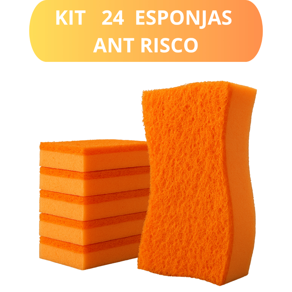 24 Esponjas Esponja Anti Risco Anti Aderente Lavar