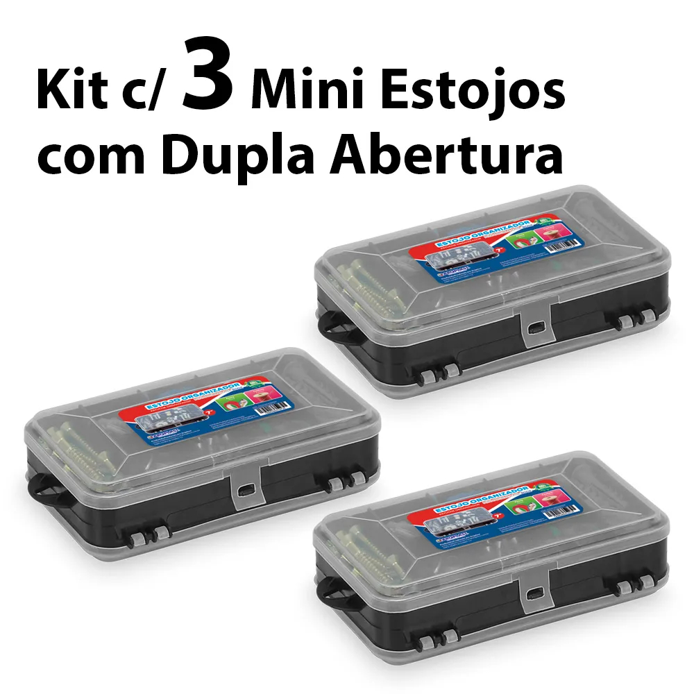 Estojo Organizador Duplo Caixa Ferramentas Parafus