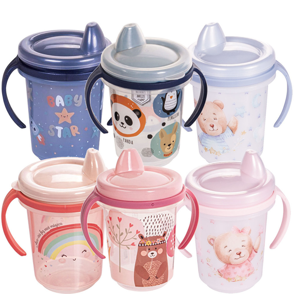 Caneca Trio Infantil com Alça e Tampa de Proteç�