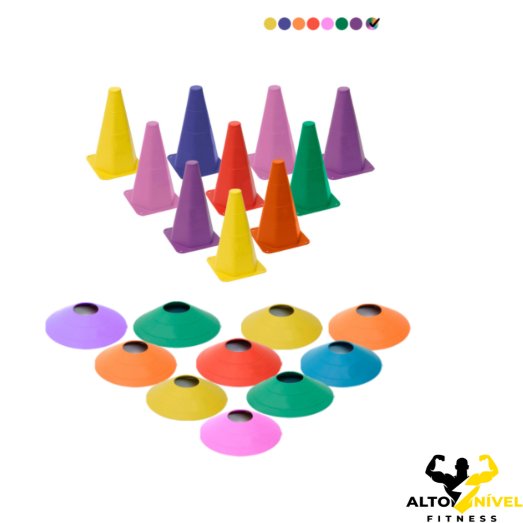 Kit Treino Funcional Agilidade 10 Cones + 10 Chap�