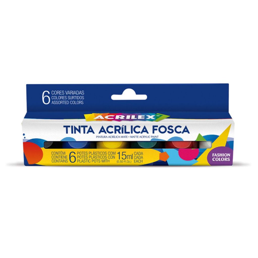 Tinta Acrílica Fosca Artteen Conjunto Com 6 Cores