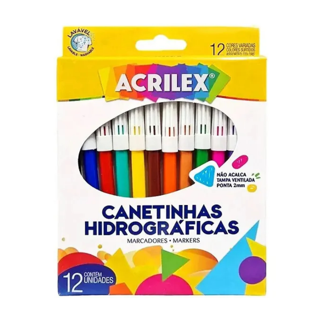 CANETINHAS HIDROGRAFICAS 12 CORES