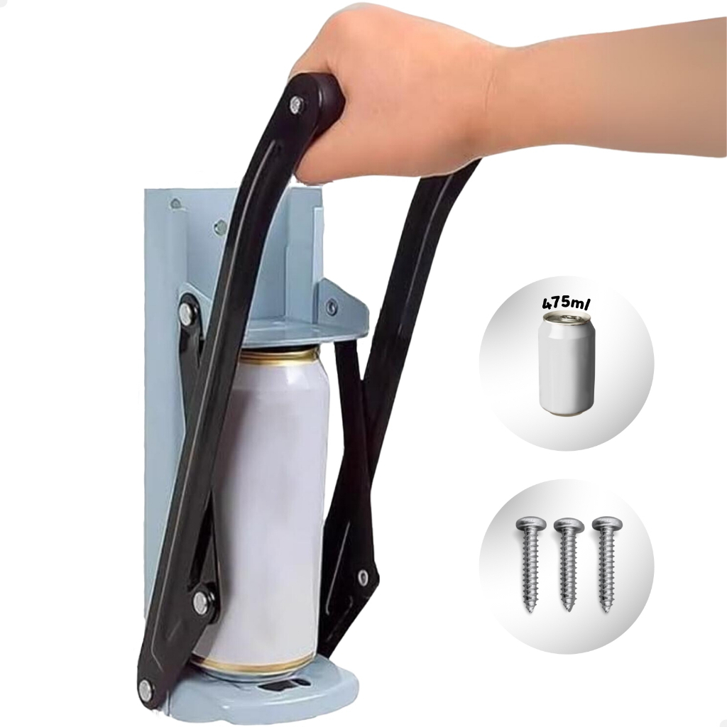 Amassador De Latinhas Latas Cerveja Com Abridor De