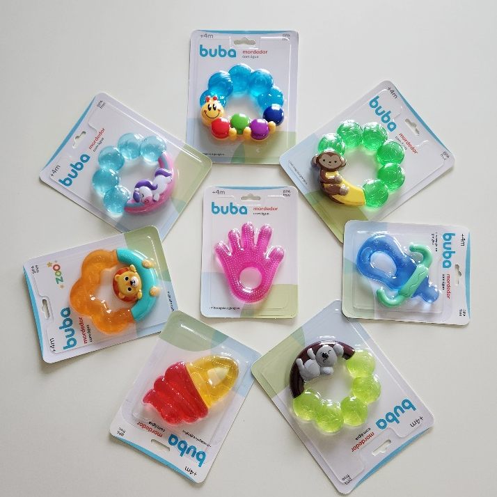 BUBA Mordedor Com Agua em Gel Colorido Bebê Massa