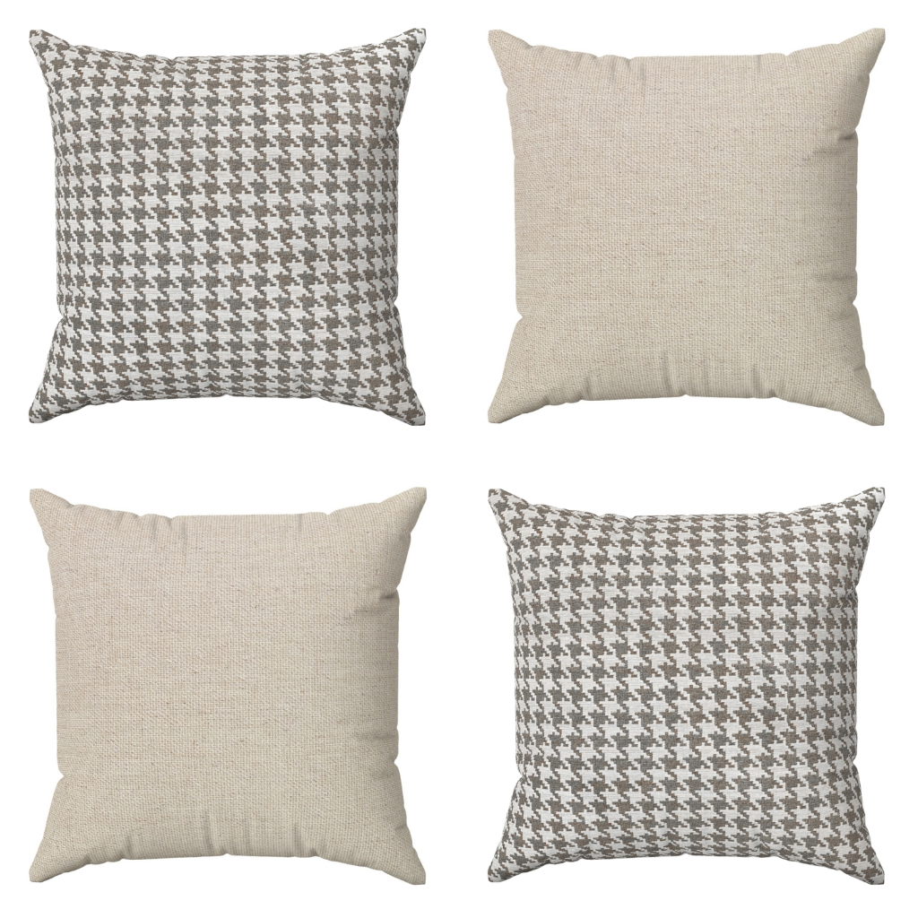 Kit 4 Capas De Almofadas 45×45 Pied De Poule 