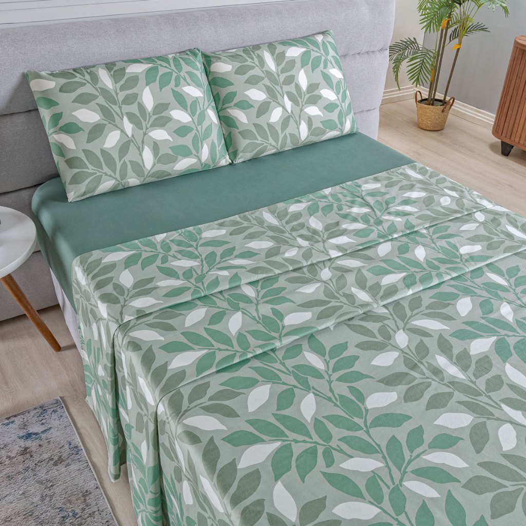 Jogo Lençol Queen Percal 400 Fios 4 Pçs Macio E 