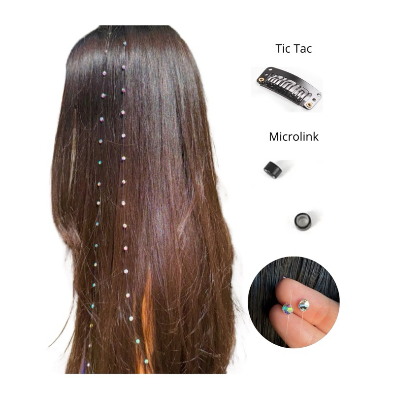 Fio De Strass Cristal Para Cabelo – 50cm E 7