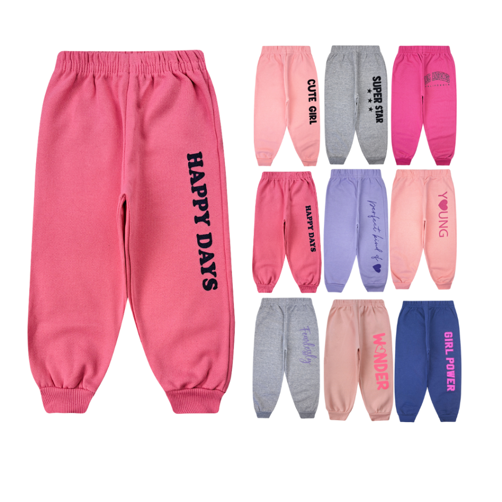 Kit 3 Calças De Moletom Infantil Menina Inverno E