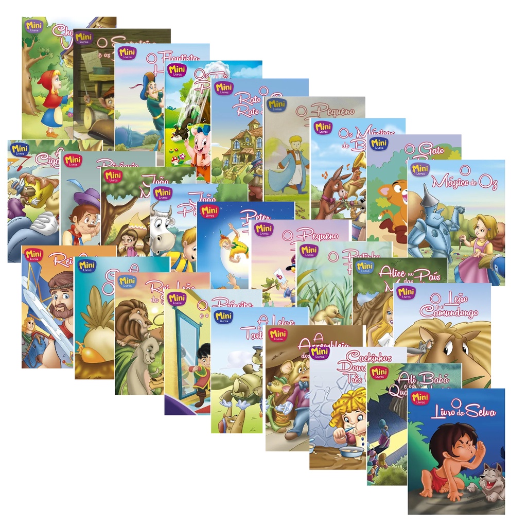 Kit 36 Mini Livros Clássicos de Ouro Infantil | C