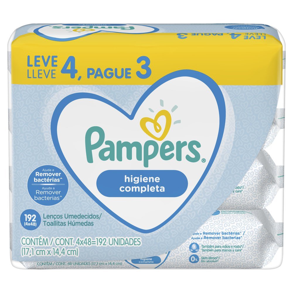 Lenços Umedecidos Pampers Higiene Completa 192 Un