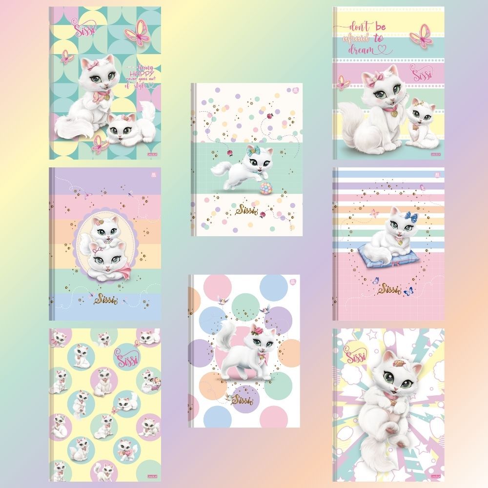 Caderno (PEQUENO) Brochura 1/4 Costurado Capa Dura