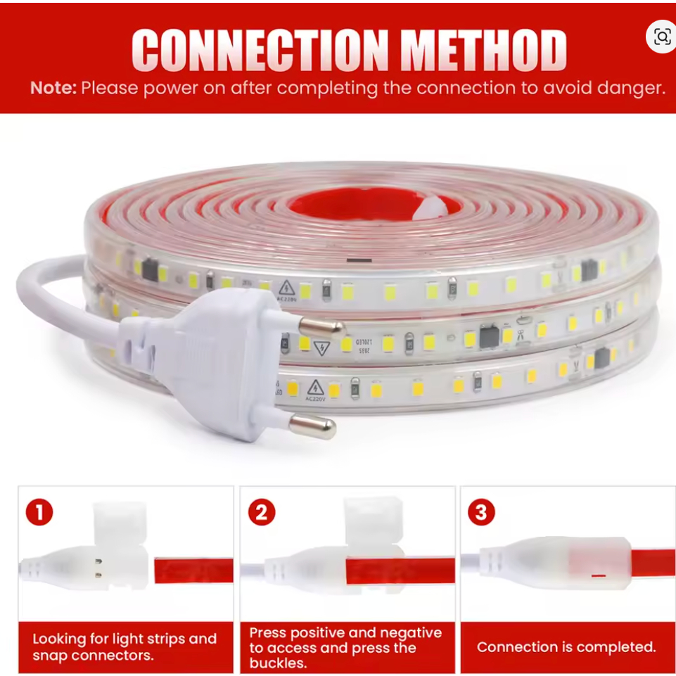 Kit 1m a 10m Mangueira LED 5050 120LEDS Direta Com