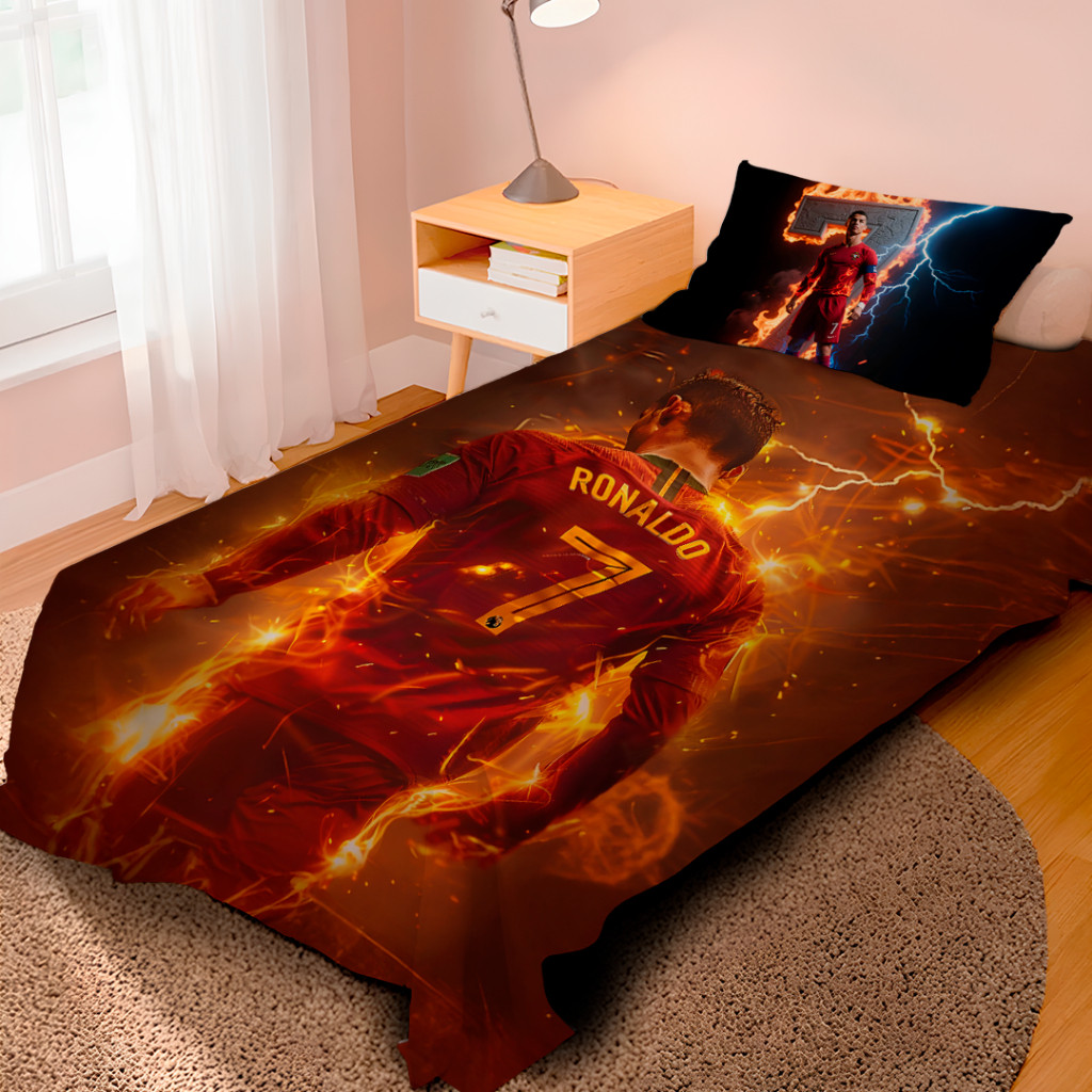 Lençol Cobre Leito Solteiro e Fronha Cristiano Ro