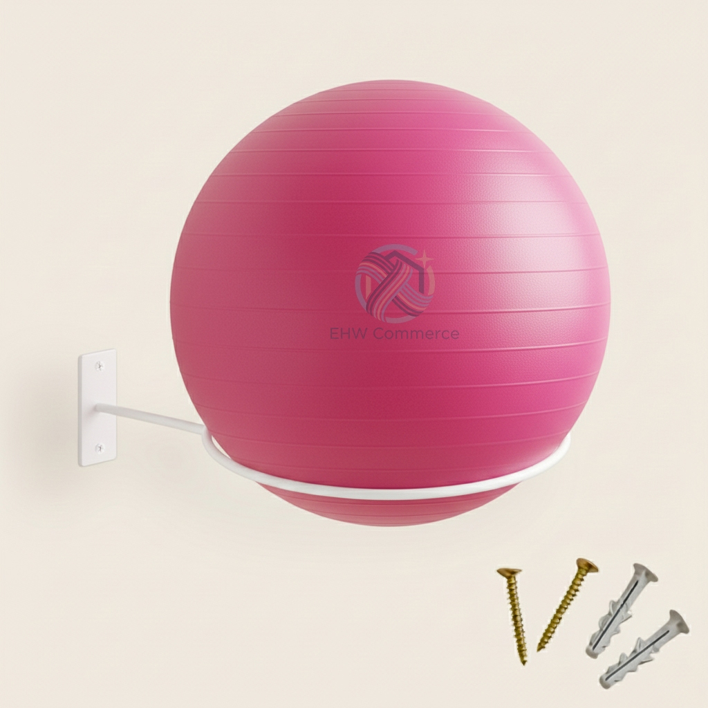 Suporte Bola Pilates Ou Suiça + Parafuso E Buchas