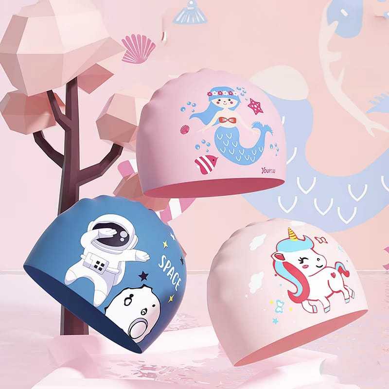Touca de Natação de Silicone Infantil Proteção