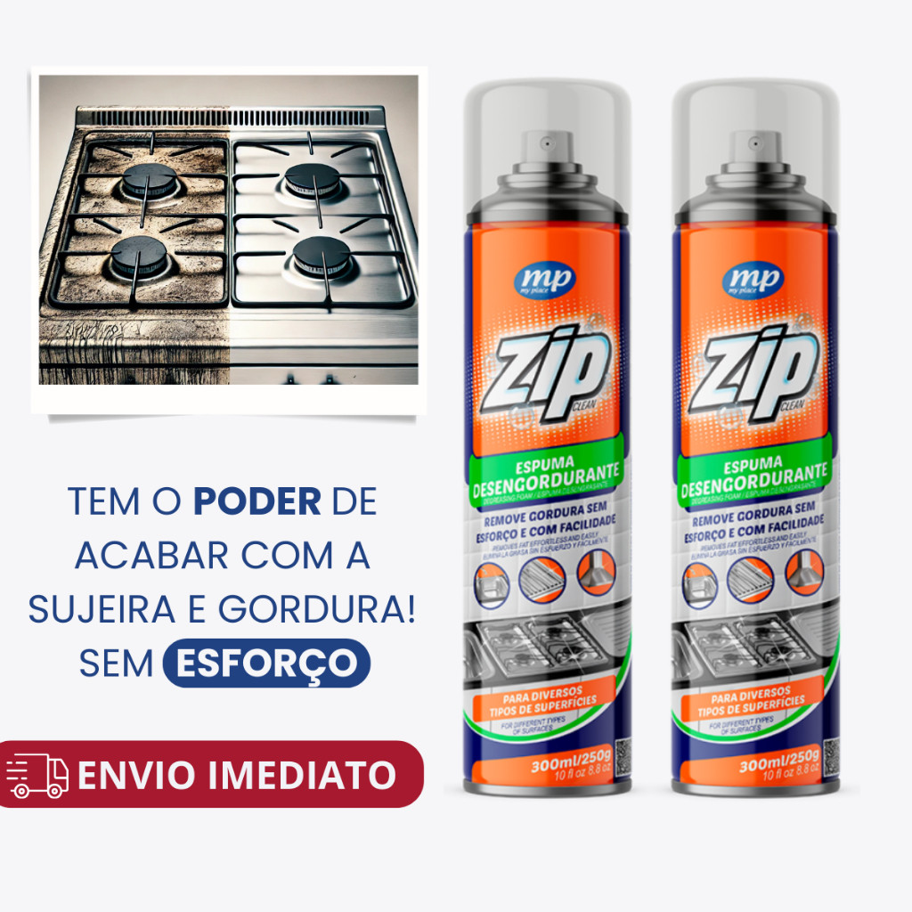 Kit Espuma Desengordurante Limpeza Pesada Zip Clea
