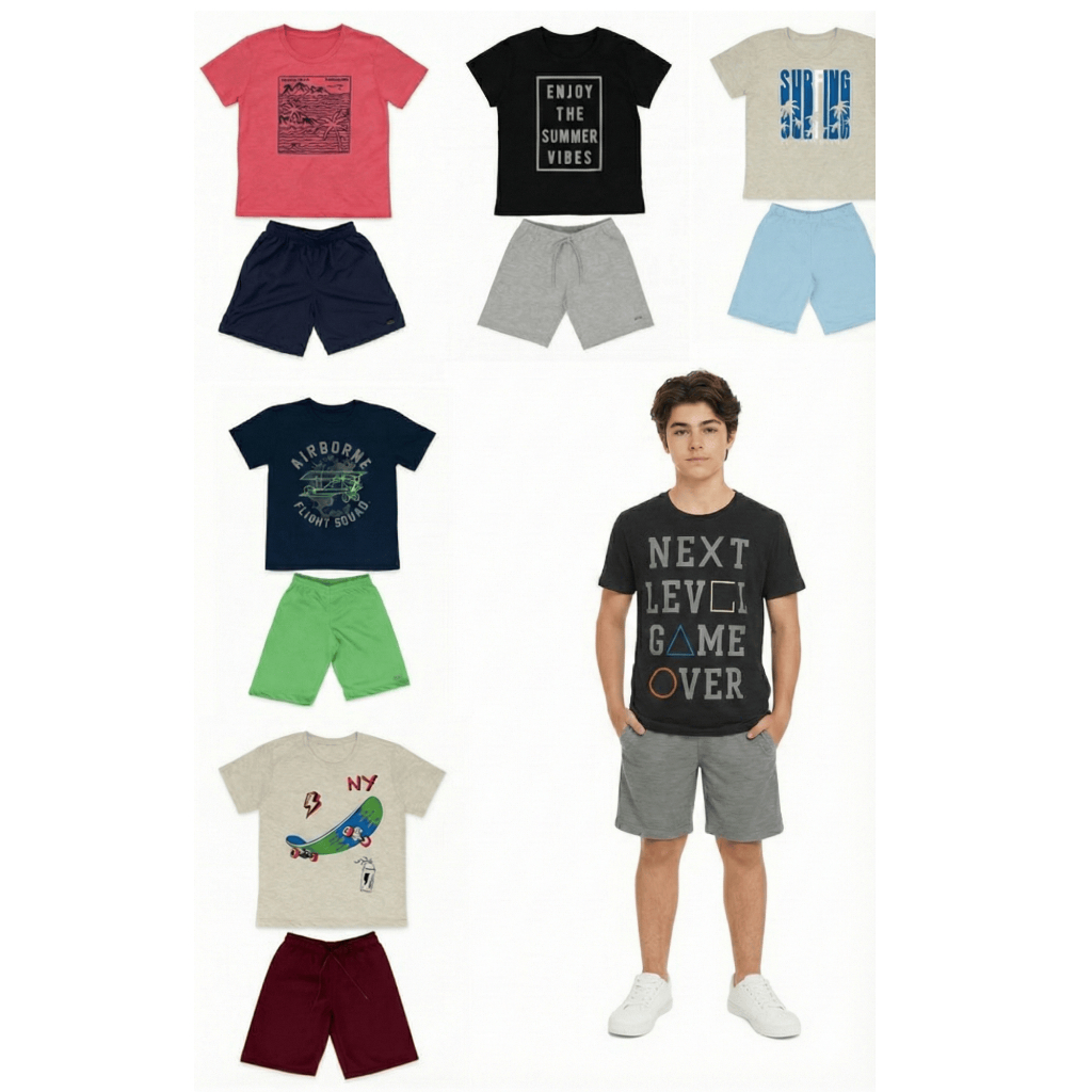 Kit 2, 4, 6 ou 10 Peças Roupas Infantil/Juvenil M