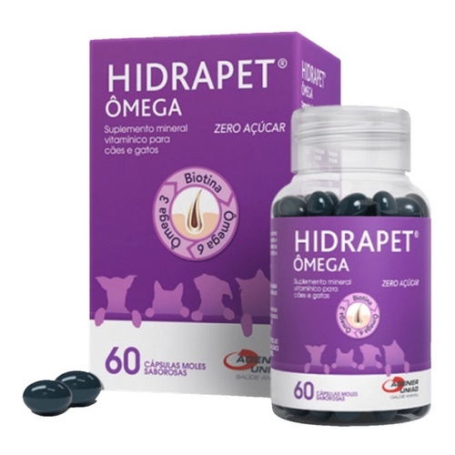 Suplemento Para Cães E Gatos Ômega 60 Cáps Hidr