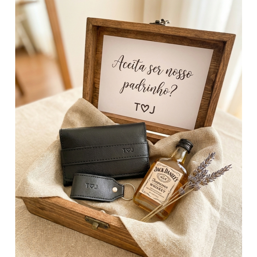 KIT Carteira  Chaveiro Personalizados Presente Lem