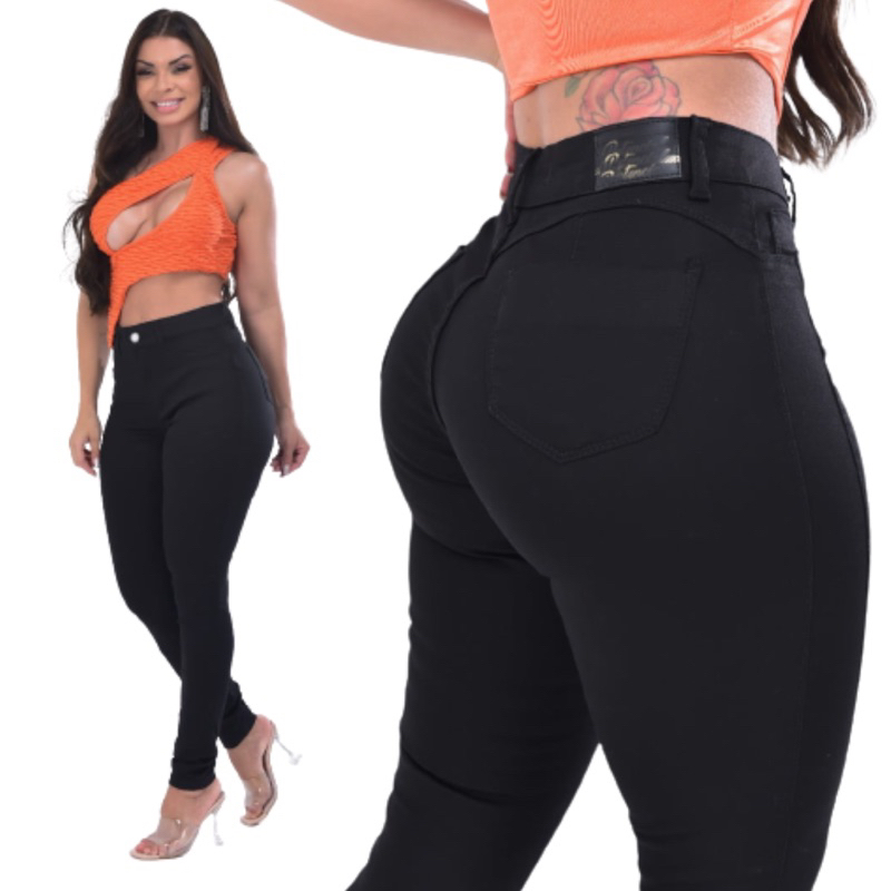 Calça Feminina Preta Original Não Desbota Skinny