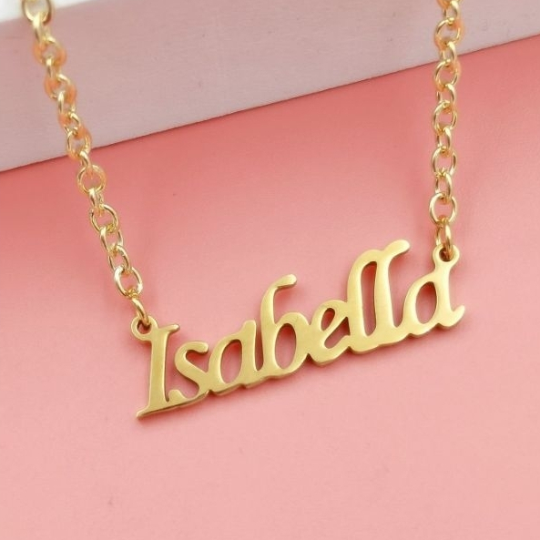 Colar Feminino Com Nome Personalizado Dourado Com 