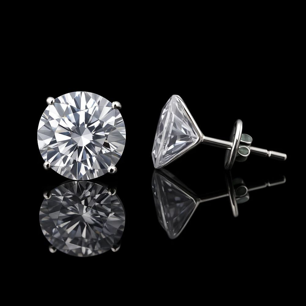 Brinco Ponto de Luz Prata 925 Pedra Zircônia 2mm 