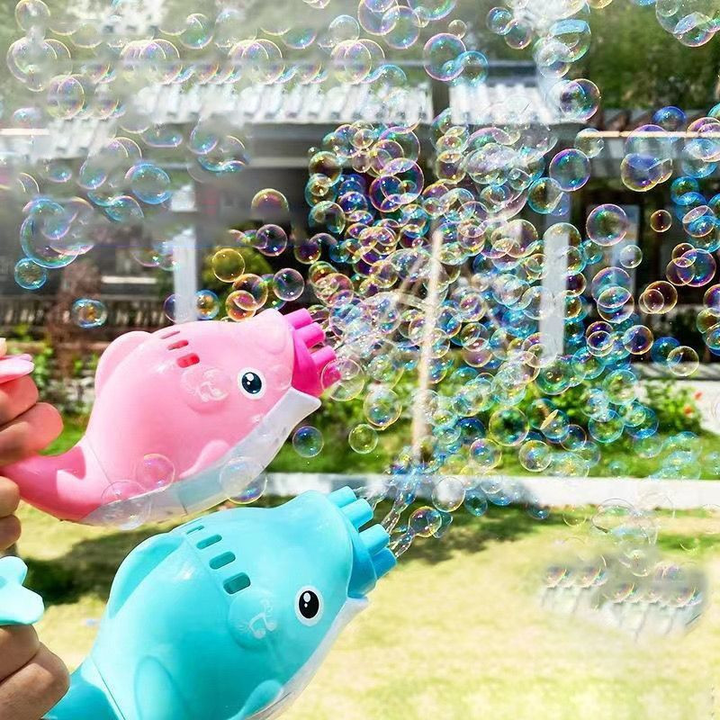 Maquinha Lançador Bolha Sabão Golfinho Infantil