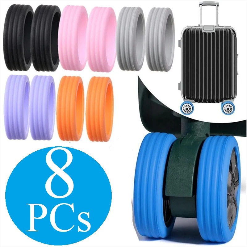8 Peças Capas De Roda Para Bagagem, Protetor De R