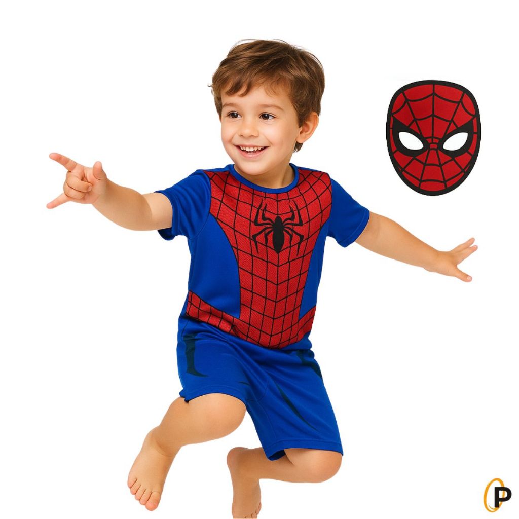 Roupa Fantasia Infantil Homem Aranha Traje Herói 