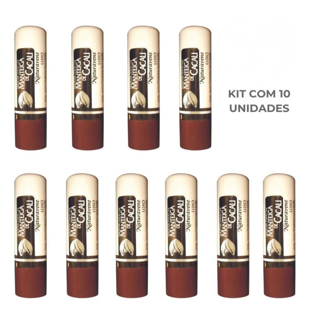 MANTEIGA DE CACAU LUXO KIT COM 10 UNIDADES –