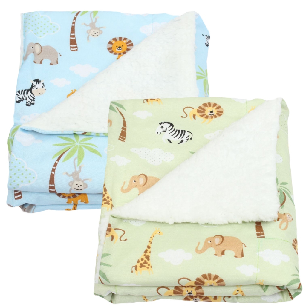 Manta de Bebê Sherpa 100% Algodão Estampada Para