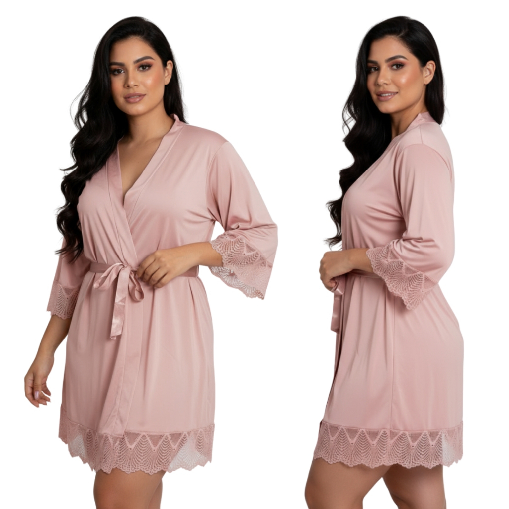 Robe de Luxo Com Renda Hoby sensual ou Amamentaç�