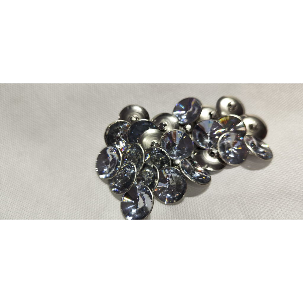 100 peças de Botão Espelhado Acrílico Cristal C