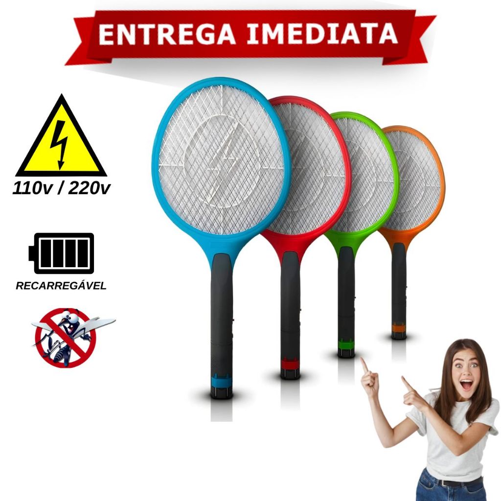 Raquete Elétrica Mosquito Baratas e Insetos Recar