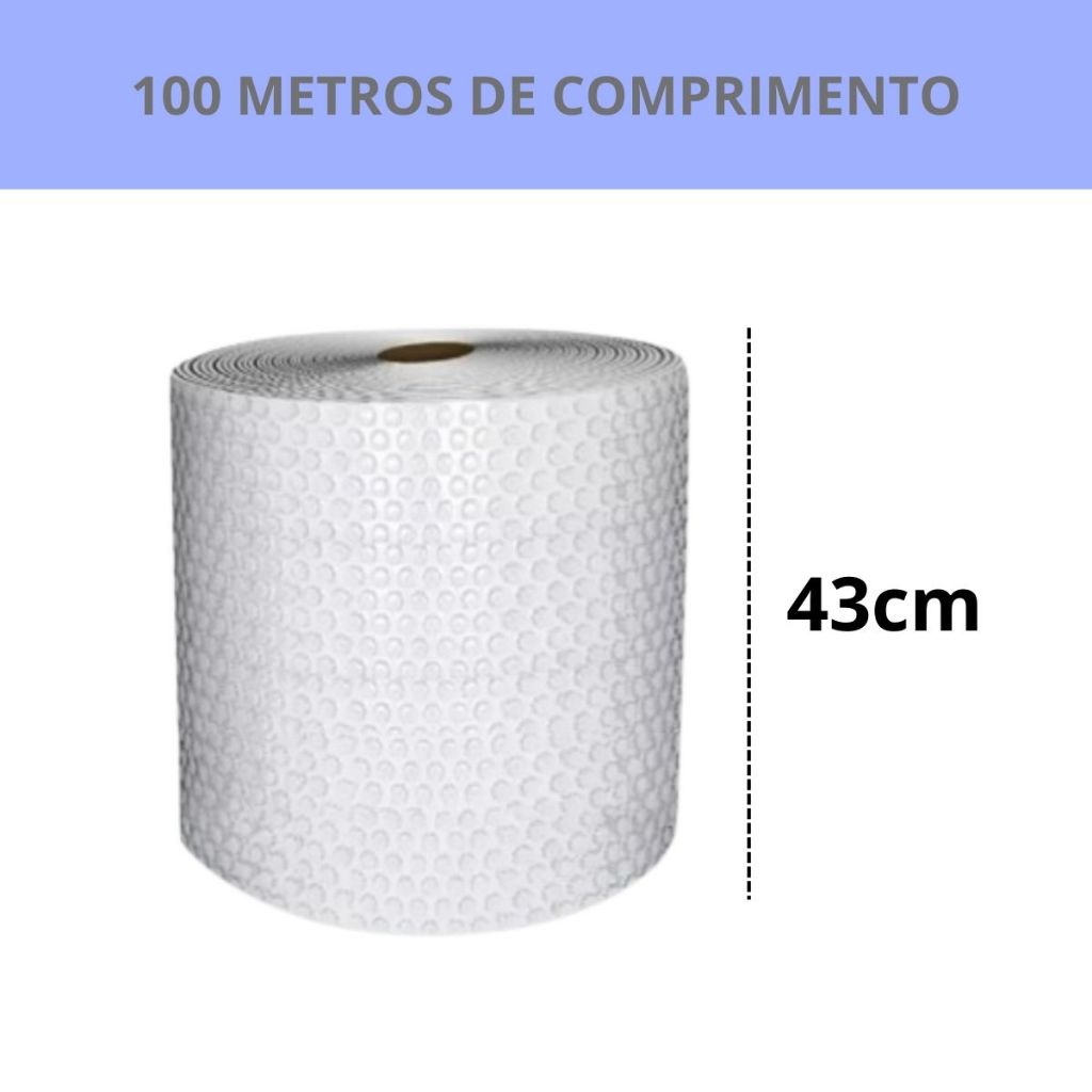 Plástico Bolha – Bobina 43 cm X 100 Mts E-c