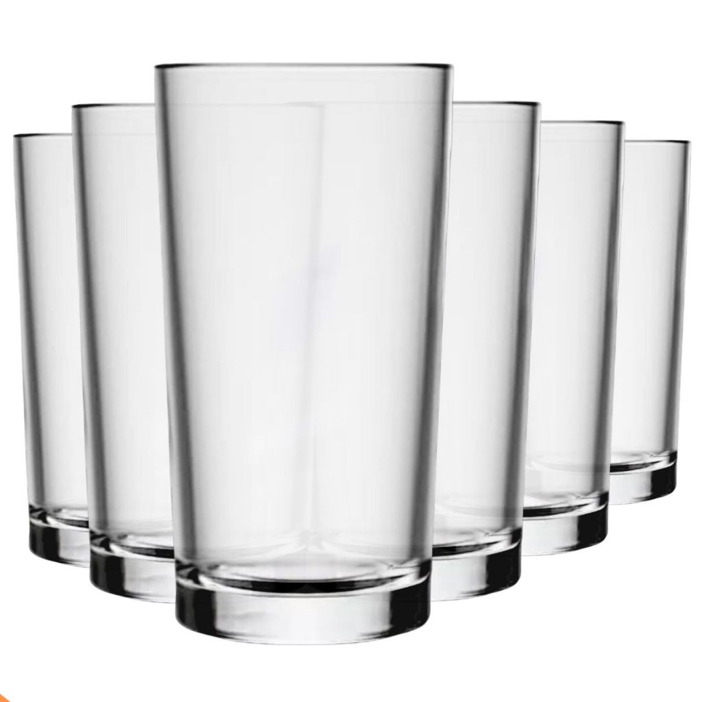 Jogo De Copos Em Vidro Kit 6 Peças Cozinha Água 