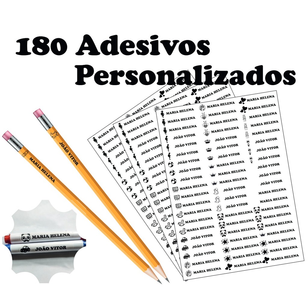 180 Etiqueta Escolar Multiuso Vinil Personalizada 