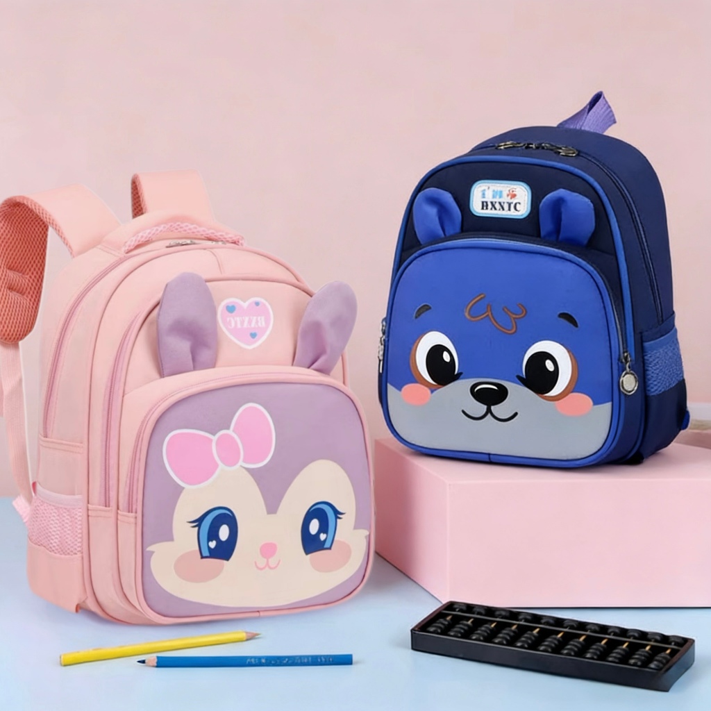 Mochila Infantil Escolar Menina e Menino De Animad