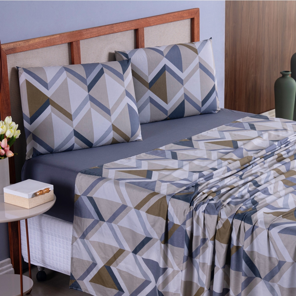 Jogo de Lençol Casal Queen 400 Fios Com Elástico