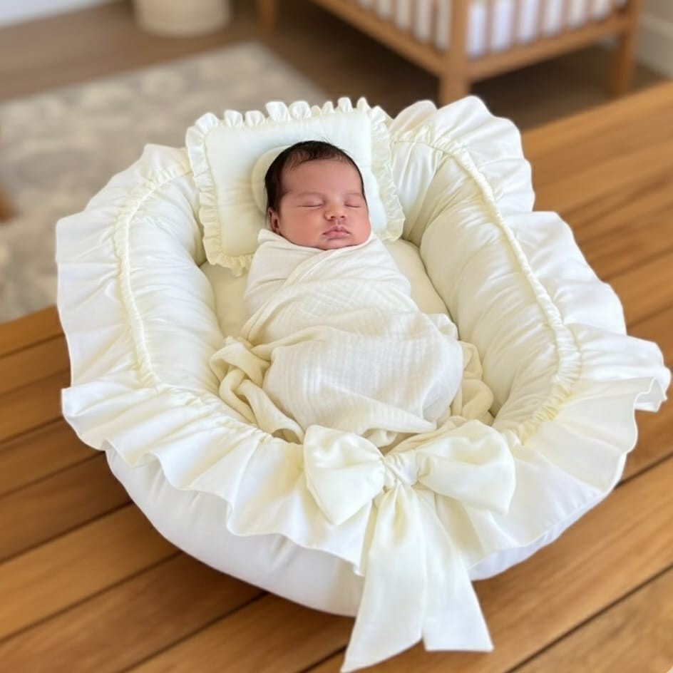 Ninho Redutor De Berço Para Bebê Com Laço E Tra