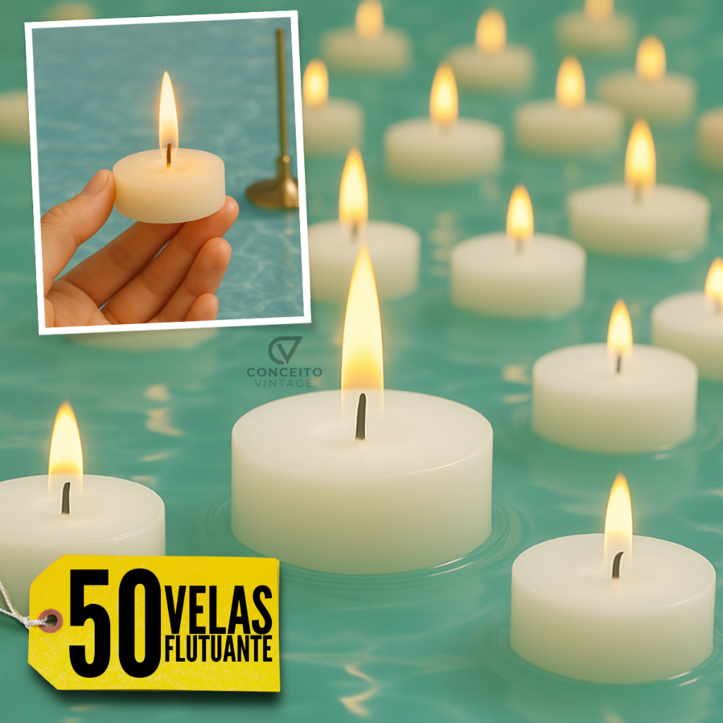 50 Vela Flutuantes Rechaud Decoração Para Festa 