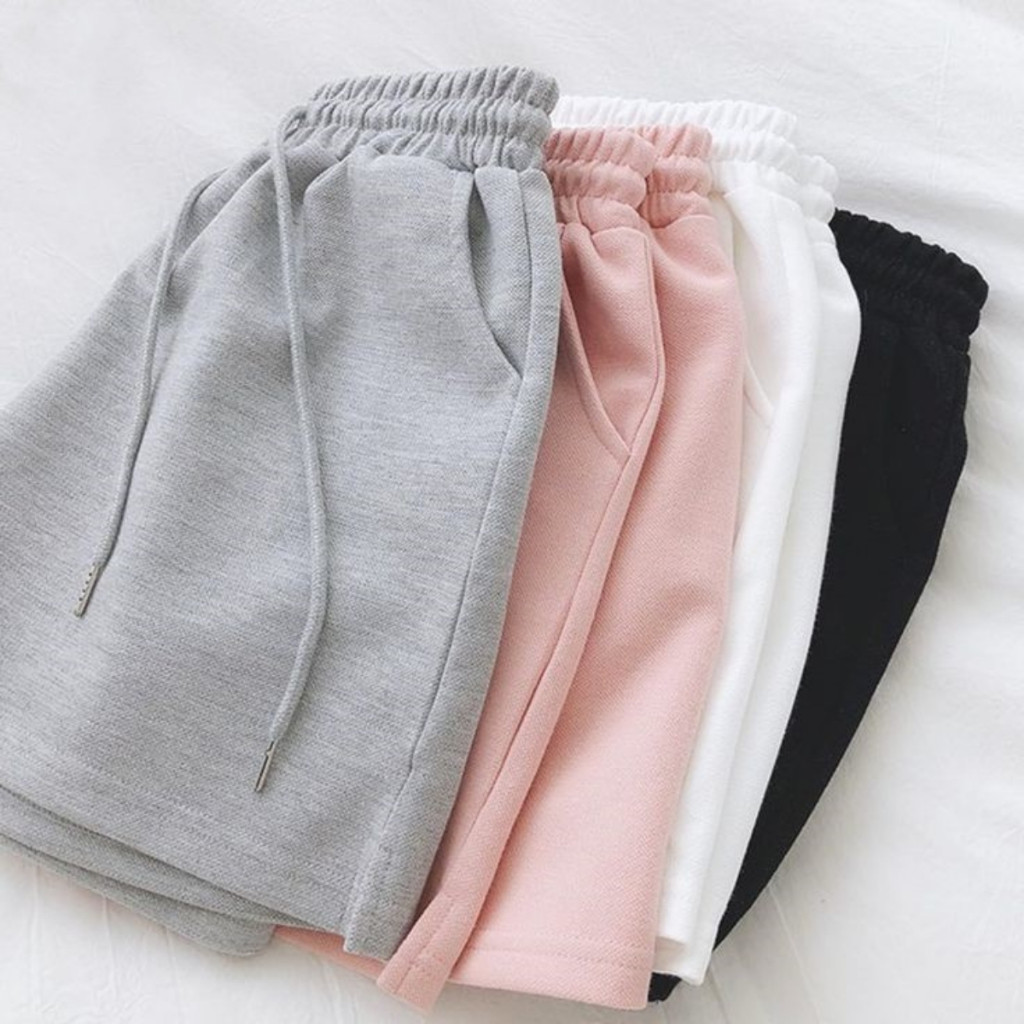 KIT 2 Shorts Moletom feminino C/ Cós Rebatido con