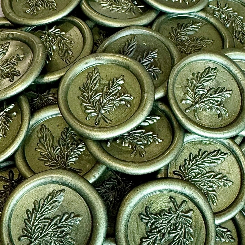 Lacre de Cera Alecrim Verde Oliva Perolado para Co