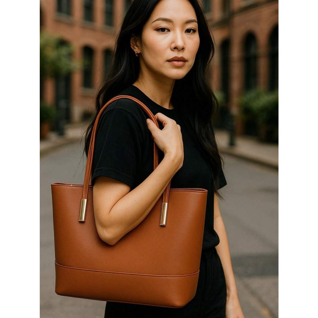 Bolsa Tote Clássica para Trabalho Couro PU Elegan